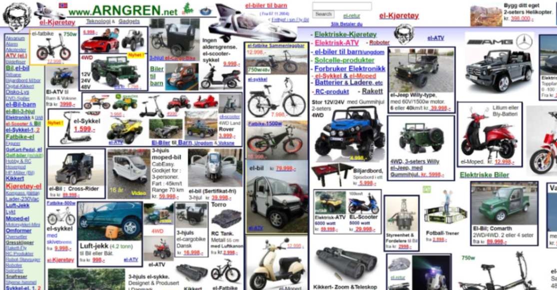 Arngren Cluttered layout web page