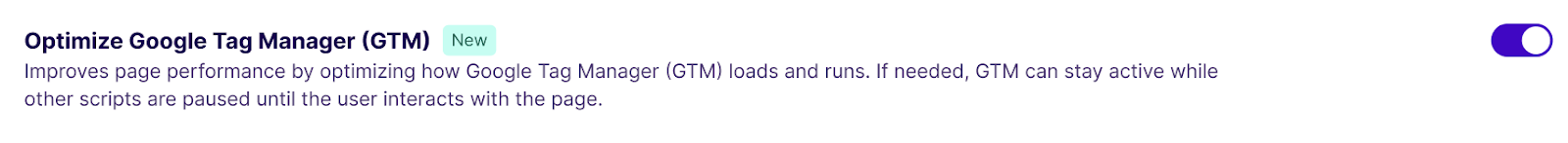 Optimize google tag manage in NitroPack dashboard
